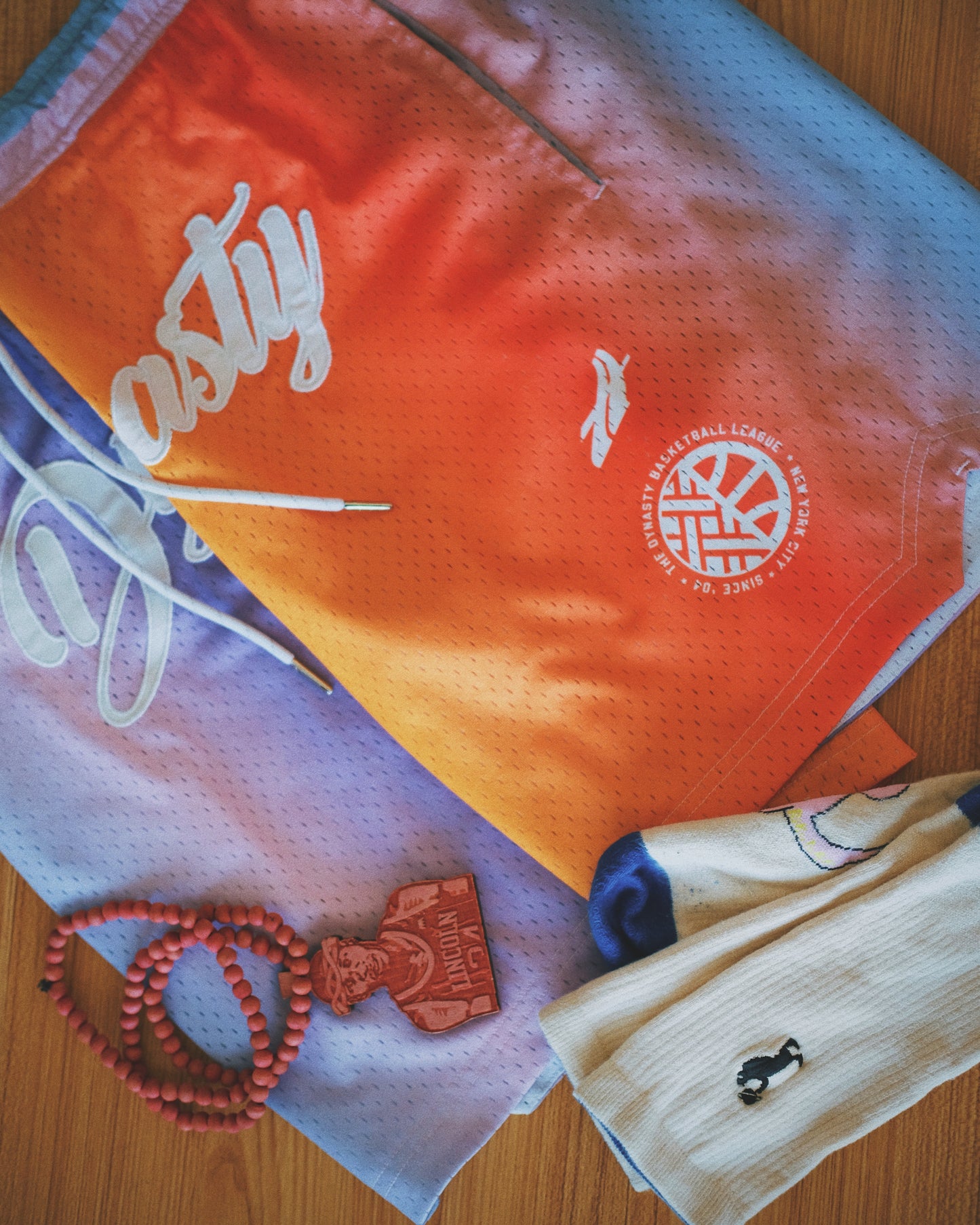 "Sherbert Dynasty" Drawstring Mesh Shorts